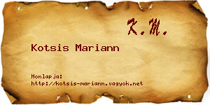Kotsis Mariann névjegykártya