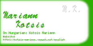 mariann kotsis business card